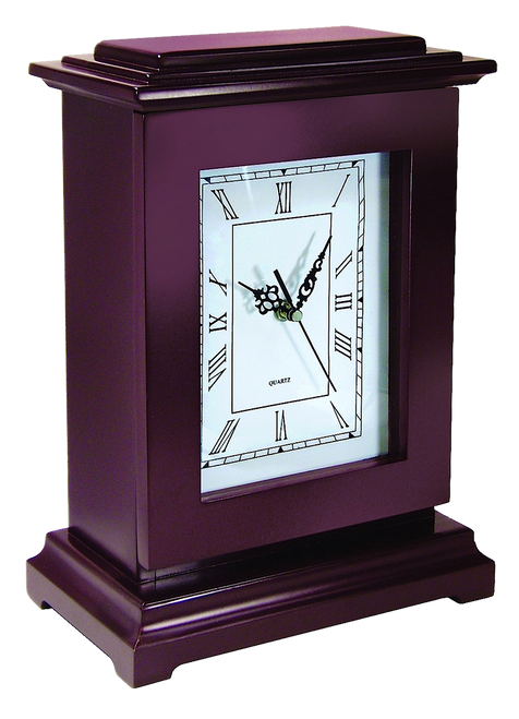 PS PRODUCTS INC/SPRTMN CH Peace Keeper RGC Tall Gun Clock  Front Panel Entry Mahogany Stain Wood Holds 1 Handgun 13.25" L x 9.50" W x 6.25" D