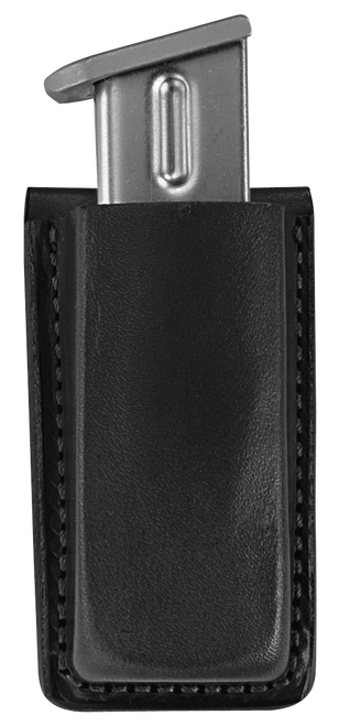 BIANCHI INTERNATIONAL Bianchi 18056 Open Top Mag Pouch  Single Black Leather Belt Clip, Belts 1.75" Wide Compatible w/Glock 17/19/22/23/30/S&W 9/40F/M&P 9/40