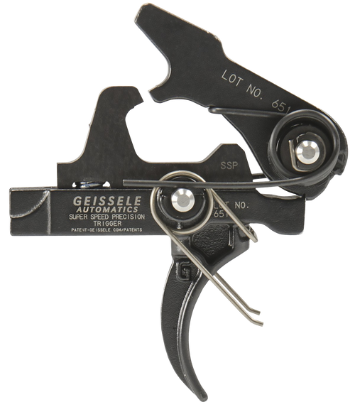 Geissele Automatics 05400 SSP  Single-Stage Curved Trigger with 3-3.75 lbs Draw Weight & Black Oxide Finish for AR-Platform