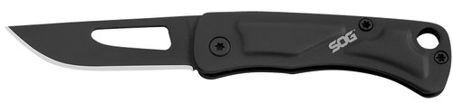 SOG KNIVES (GSM OUTDOORS) S.O.G SOG-CE1002-C Centi I 1.40" Folding Straight Back Plain Black Hardcased Stainless Steel Blade/Black Stainless Steel Handle