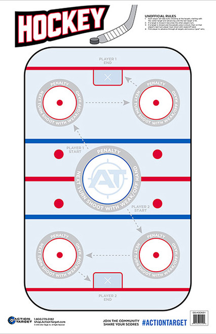 ACTION TARGET INC Action Target GSHOCKEY100 Entertainment  Hockey Paper Hanging 23" x 35" Blue/White 100 Per Box