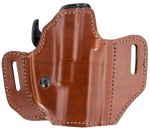 BIANCHI INTERNATIONAL Bianchi 32831 Allusion Assent Pro-Fit OWB Size 13b Tan Leather Belt Slide Compatible w/FN FNS/Ruger Security-9/Glock 1919X/23/45 Fits 4" Barrel Belt Up to 1.50" Wide Right Hand