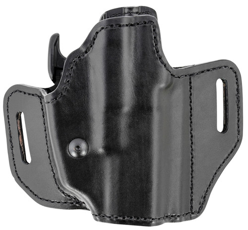 BIANCHI INTERNATIONAL Bianchi 52831 Allusion Assent Pro-Fit OWB Size 13b Black Leather Belt Slide Compatible w/Glock 19/Ruger Security-9/FN FNS Belt Up to 1.50" Wide Right Hand