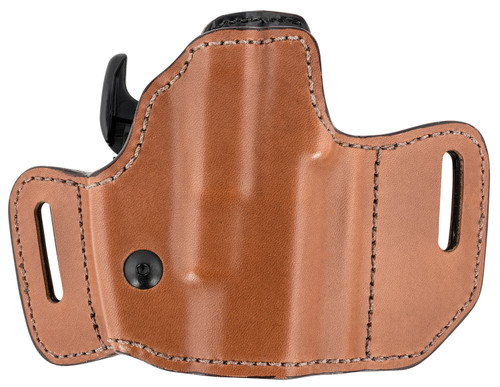 BIANCHI INTERNATIONAL Bianchi 31831 Allusion Assent Pro-Fit OWB Size 11 Tan Leather Belt Slide Compatible w/ S&W M&P Shield/FN FNS Compact/Glock 26/27 Gen1-5 Belt Up to 1.50" Wide Right Hand