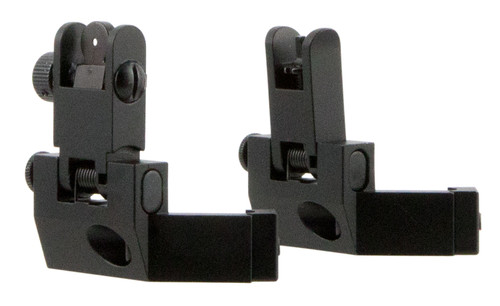 TACFIRE INC TacFire IS003 45 Degree Flip Up Iron Sight/Springloaded  Black Anodized Front and Rear for AR-Platform