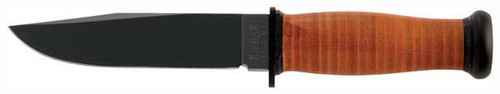 KA-BAR KNIVES KA-BAR MARK 1 KNIFE 9.375 OAL 5.125 IN CLIP POINT BLADE LEATHER HANDLE W SHEATH