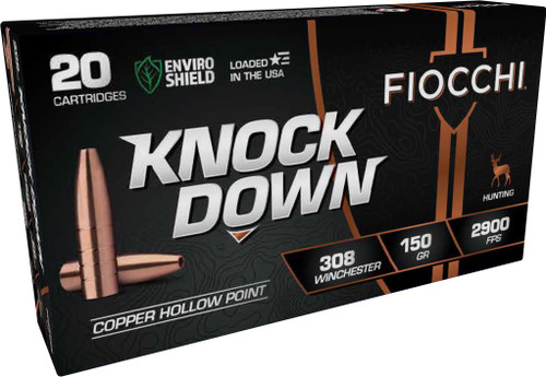 FIOCCHI KNOCK DOWN AMO LEAD FREE COPPER HP 308 WIN 150GR 20RD ( 10 PER CASE )