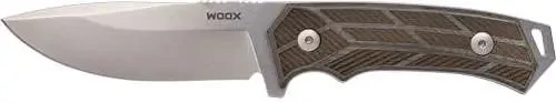 WOOX ROCK62 FIXED BLADE KNIFE - STONEWASHED GREY - MICARTA® / CHECKERED