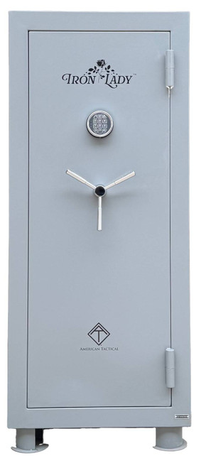 American Tactical Inc ATI IRON LADY MODEL M HOME SAFE 59"X26"X20" ELECTRONIC PANEL DBL FIRELINER FP 1200 GREY 24 GUN