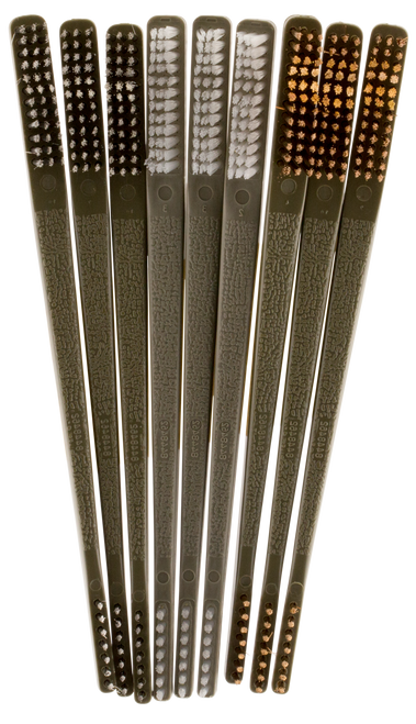 OTIS TECHNOLOGY INC Otis FG316BP AP Brushes Variety Pack Multi-Caliber Universal Firearm 10" Long Bronze/Nylon/Stainless Steel Bristles 9 Per Pkg