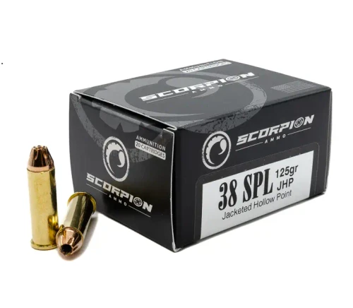 SCORPION AMO 38 SPECIAL 125GR JHP 20RD BOX ( 10 BOXES PER CASE)