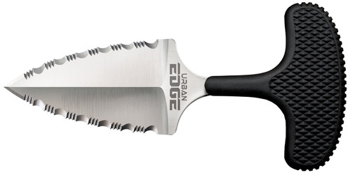 COLD STEEL (GSM) Cold Steel CS43XLSS Urban Edge  2.50" Fixed Serrated Stone Washed Japanese AUS-8A SS Blade/Black Textured Kray-Ex Handle