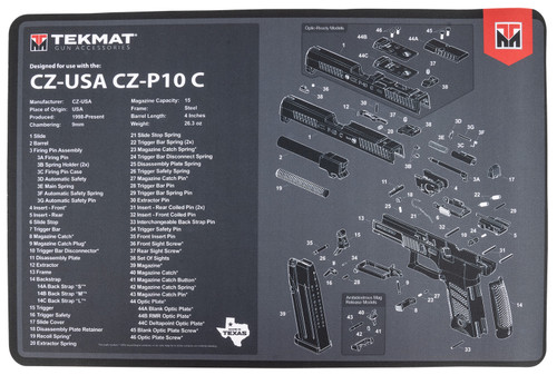 TEKMAT (GSM) TekMat TEKR17CZP10C CZ P-10C Cleaning Mat Black/Gray Rubber 11"x17" CZ P-10C Parts Diagram