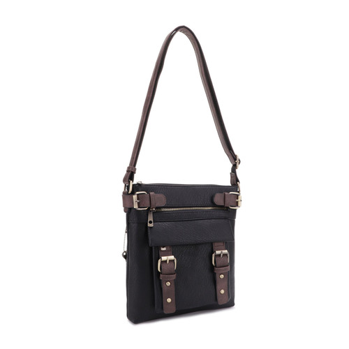 Jessie & James Handbags JESSIE & JAMES HANNAH CONCEALED CARRY LOCK AND KEY CROSSBODY HANDBAG 11 H X 9 W X 1.5 D ( BLACK )