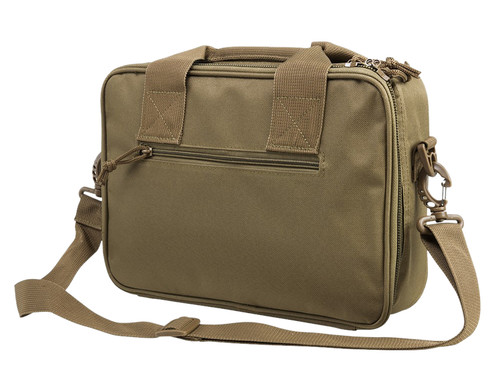 NCSTAR / VISM NcStar CPDX2971T VISM Double Pistol Range Bag w/ Mag Pouches Loop Fasteners Zippers Padding & Tan Finish