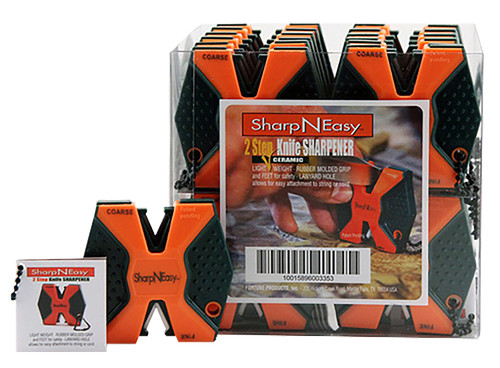 ACCUSHARP/FORTUNEPRODINC AccuSharp 335CD SharpNEasy 2-Step Sharpener Hand Held Fine/Coarse Ceramic Stone Sharpener Black/Orange Plastic 24