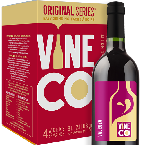 The VineCo Original Valroza is a decadent blend of juices from Italy that result in a medium-bodied with a strong orchard-fruit character. Flavors of raspberry, strawberry, and plum are supported by a gentle oak presence. A dry red blend with an alcohol content of 13% by volume.