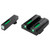 TRUGLO INC (GSM) TruGlo TG13GL1A TFX  Low Green/White Outline Fiber Optic/Tritium Front/Green Fiber Optic/Tritium Rear/Black Nitride Fortress Frame, Compatible w/Most Glock Except MOS, Front Post/Rear Dovetail Mount