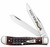 WR CASE & SONS CUTLERY CO Case 55231 Pocket Worn Trapper Mini Folding 2.75" Clip Point & Spey Plain Mirror Polished Tru-Sharp SS Blades, Corn Cob Jigged Mahogany Bone Handle