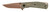Browning 3220516B Trailside  EDC Small 3" Folding Modified Drop Point Plain Titanium Finish D2 Steel Blade, Green Micarta Handle, Boxed Pkg