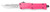 COBRA TEC KNIVES LLC CobraTec Knives SPKCTK1SDS CTK-1  Small 2.75" OTF Drop Point Part Serrated D2 Steel Blade/ Pink Aluminum Handle Features Glass Breaker Includes Pocket Clip