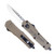COBRA TEC KNIVES LLC CobraTec Knives MWTPFS3DNS FS-3 We The People Medium 3" OTF Drop Point Plain D2 Steel Blade Tan w/"We The People" Aluminum Cerakoted Handle Features Glass Breaker Includes Pocket Clip
