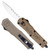 COBRA TEC KNIVES LLC CobraTec Knives SWTPFS3DNS FS-3 We The People Small 2.75" OTF Drop Point Plain Aluminum Cerakoted D2 Steel Blade, Tan "We The People" Aluminum Handle