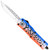 COBRA TEC KNIVES LLC CobraTec Knives MFLBLUFS3TNS FS-3 Fishing Lure Medium 3" OTF Tanto Plain Satin D2 Steel Blade, 4.50" Blue Fishing Lure Aluminum Cerakoted Handle
