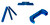 Cross Armory CRG5OKBL 3 Piece Kit  Extended Compatible w/Glock 17/19/26/34 Gen5 Blue Anodized Steel/Aluminum
