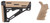 HOGUE COMBAT GRIPS INC Hogue 15355 OverMolded Collapsible Buttstock Black Synthetic Flat Dark Earth OverMolded Rubber & Flat Dark Earth Rubber Finger Grooved Grip for AR-15, M16 with Commercial Tube (Tube Not Included)