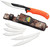 OUTDOOR EDGE (REVO BRAND) Outdoor Edge RMB20C RazorMax  6 Blades, 3.50" Drop Point/5" Boning Fillet Folding Plain Satin/Black Oxide 420J2 SS Blades, Blaze Orange Textured TPR Handle