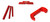 Cross Armory CRGOKRD 3 Piece Kit  Extended Compatible w/Glock Gen1-3 Red Anodized Steel/Aluminum