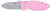 COLUMBIA RIVER KNIFE&TOOL CRKT 2474P SQUID  EDC 2.27" Folding Plain Stonewashed D2 Steel Blade, Pink G10 Handle