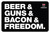 TEKMAT (GSM) TekMat TEKR17BGBF  Cleaning Mat Black/White Rubber 11"x17" "Beer & Guns & Bacon & Freedom"