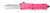 COBRA TEC KNIVES LLC CobraTec Knives SPKCTK1STNS CTK-1  Small 2.75" OTF Tanto Plain D2 Steel Blade/Pink Aluminum Handle Features Glass Breaker Includes Pocket Clip