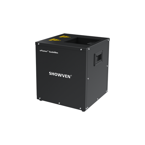 Showven uFlamer Gasboom - 200W Vertical IP55-Rated Gas-Based Flame Machine with DMX and 6.56FT to 26.24FT Effect Height in Black Finish