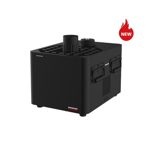 Showven SonicBoom ReCO2 - 2400W Water-Based Vertical Fog Machine with 30 x 9W RGB LEDs and 50FT Effect Height in Black Finish