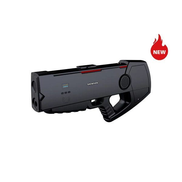 Showven Sparkular Blaster - 180W Handheld Cold Spark Effect Machine with Rechargeable Battery and ARM/Safe Switch in Black Finish