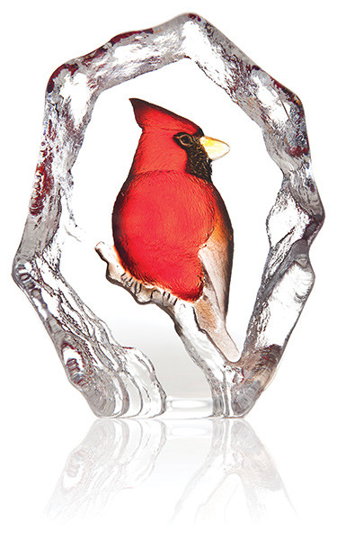 Mats Jonasson Cardinal Crystal Block