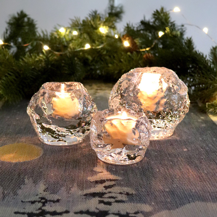 Kosta Boda クリスマス スノーマン ガラスプレート 元箱付き25cm Orrefors Kosta Boda Snowball Votive - Jumbo
