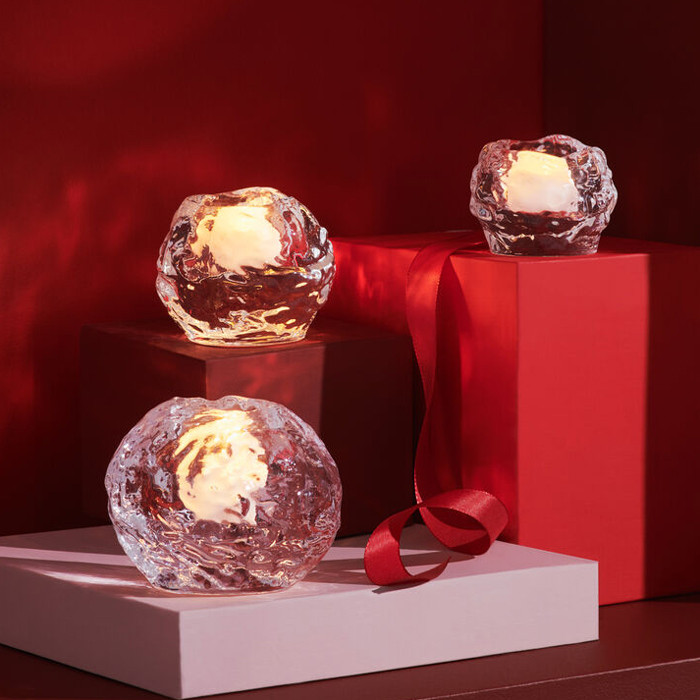 Kosta Boda クリスマス スノーマン ガラスプレート 元箱付き25cm Orrefors Kosta Boda Snowball Votive - Jumbo