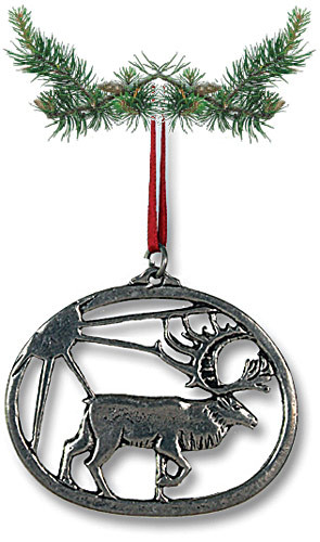 Reindeer Pewter Ornament