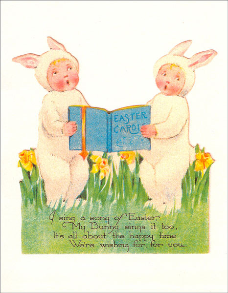 Vintage Easter Card - Sing a Song