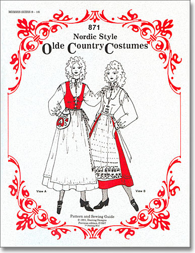 Misses Nordic Folk Costume Pattern #871 Sizes 8-16