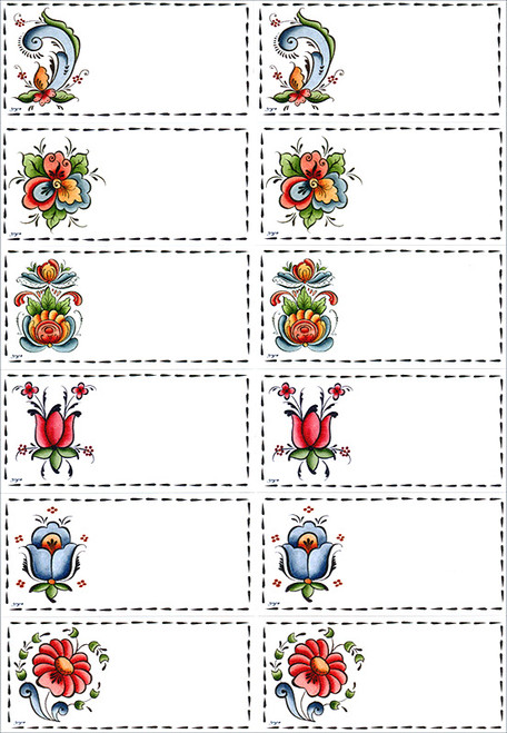 Rosemaling Gift Labels