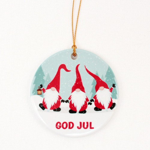 God Jul Tomte Trio Ornament
