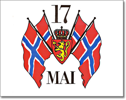 Syttende Mai Flags Greeting Card