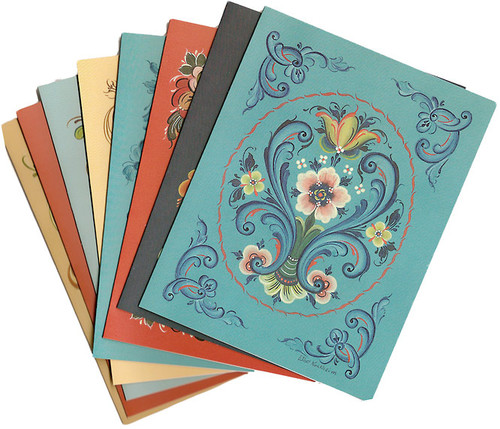 Rosemaling Design Note Cards