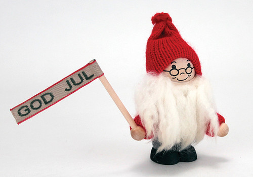 Tomte with God Jul Flag