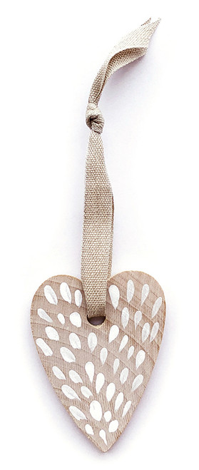 Hand-painted Birch Heart Ornament